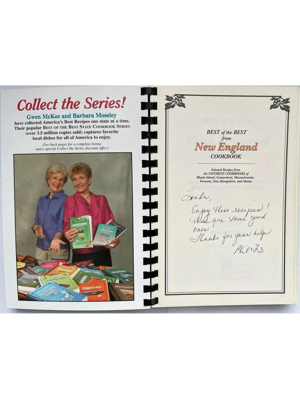 Vintage New England Cookbook, Regional Recipes, 1994